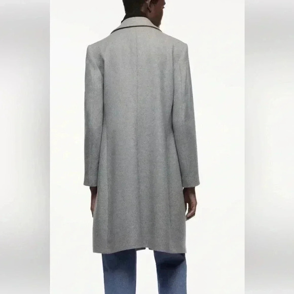 ZARA NEW TWO BUTTON WOOL BLEND COAT GRAY WOMENS SIZE XS JACKET TWO BUTTON - Picture 4 of 12